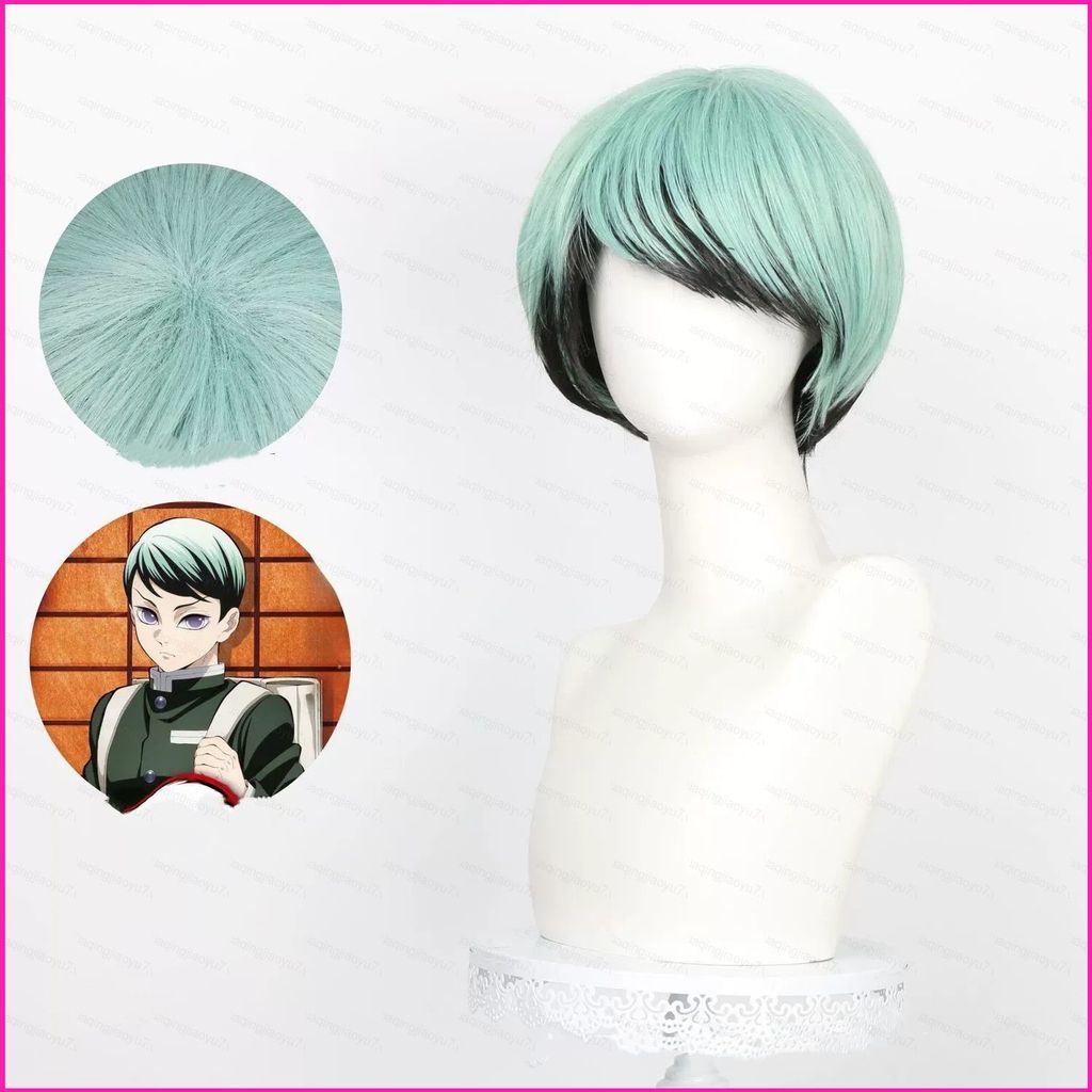 Hj7 Demon Slayer Yushiro คอสเพลย์วิกผมผม Hairpiece ทนความร้อนปาร์ตี้ฮาโลวีน hj7