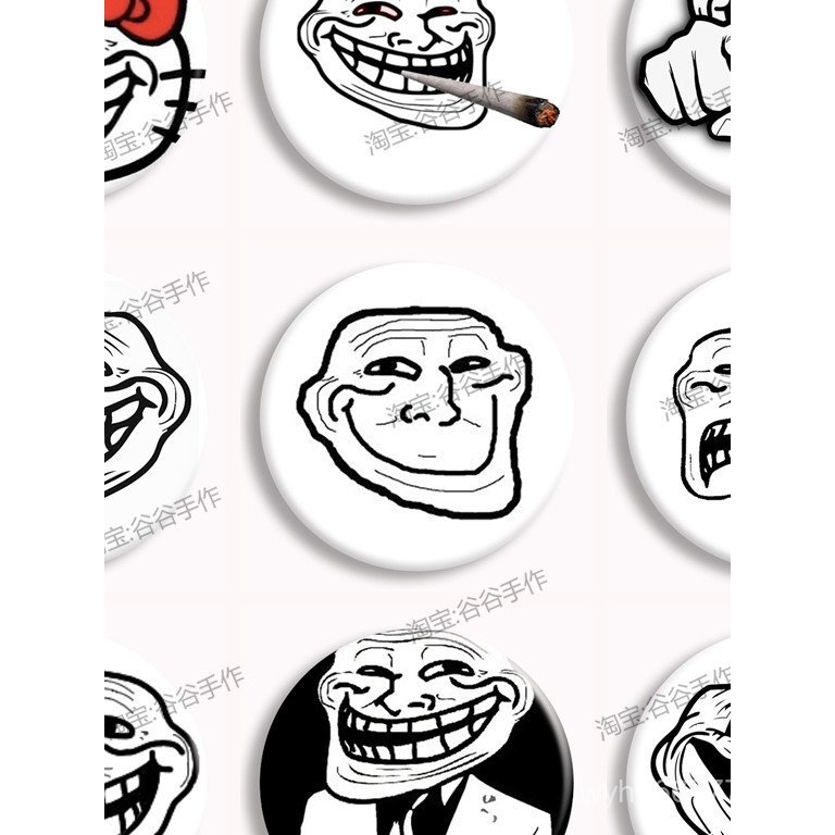 ยอดนิยม Troll Face Troll Face Bar Hawk บทคัดย่อตลก Emoticon กระเป๋าเข็มกลัด Badge กระเป๋าเป้สะพายหลั