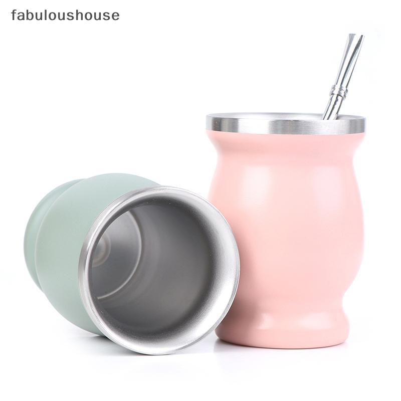 FLTH Yerba Mate Cup 304 สแตนเลส 8oz Argentine Yerba Mate Gourd พร้อม illas FLTH