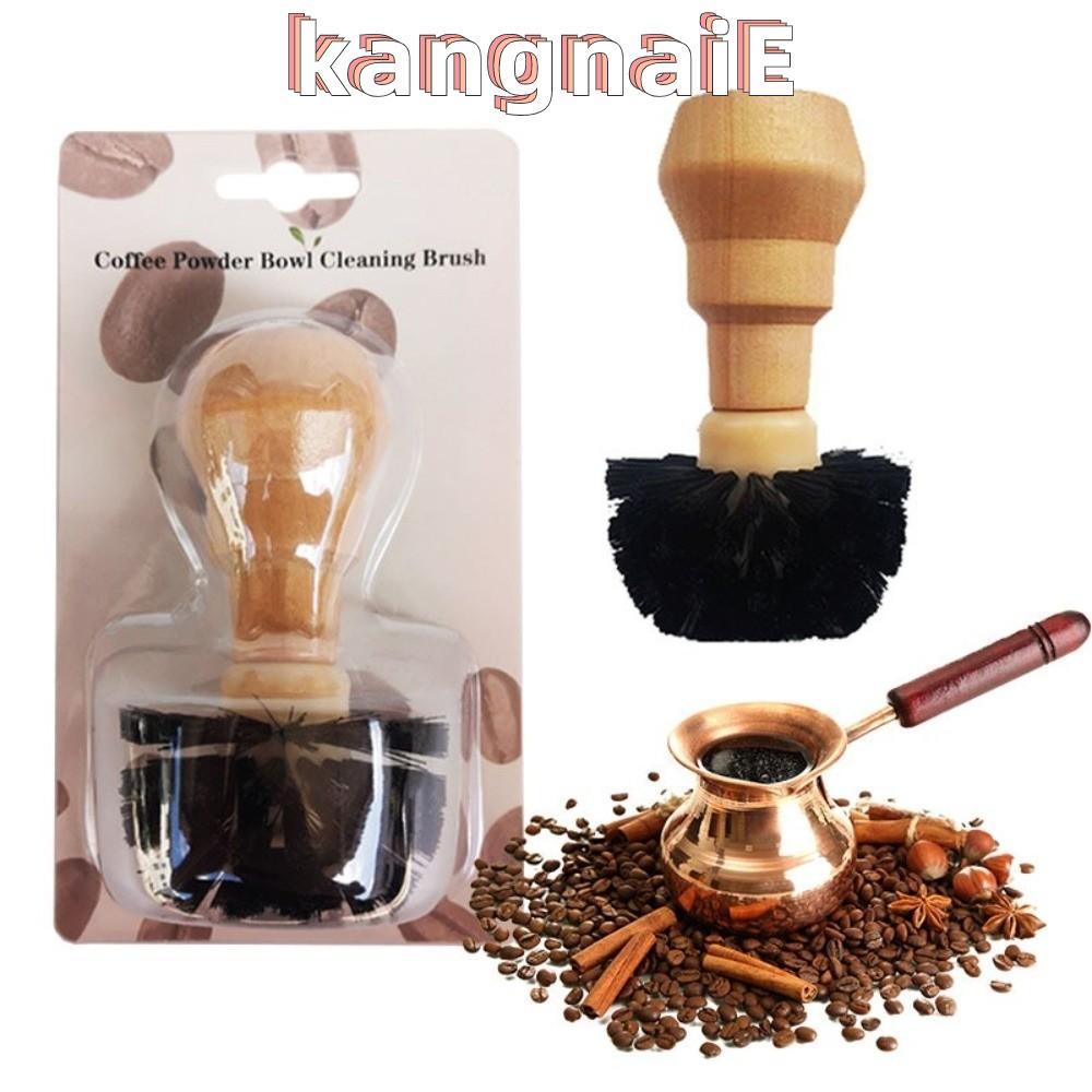 KANGNAI ผงกาแฟชามแปรง,สําหรับ 51/54/58 มม.PP Espresso Portafilter แปรงทําความสะอาด,ด้ามไม้เครื่องมือ