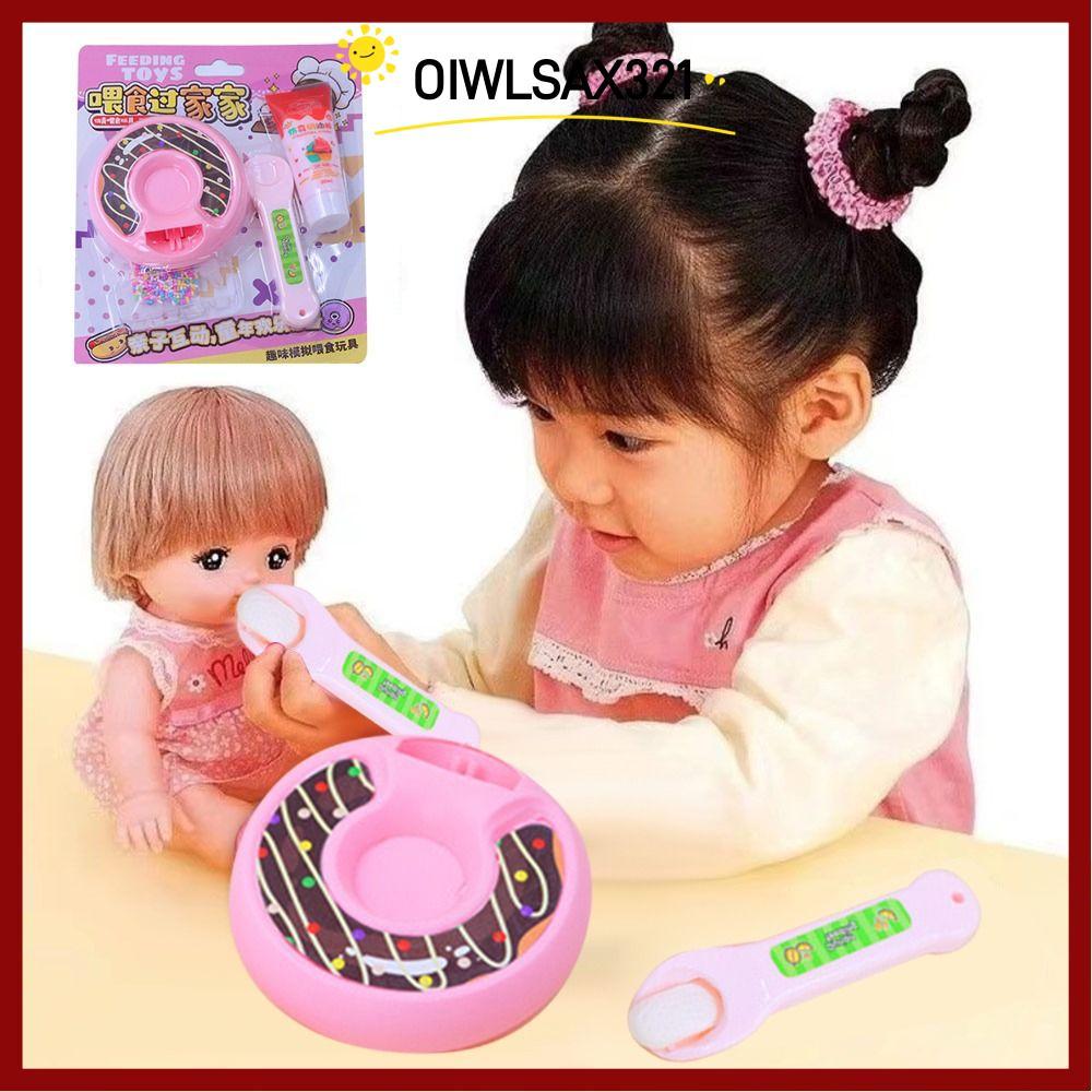 OIWLSAX321 Donut Food Feeding Toy, DIY Donut Interactive Play Pudding Feeding Toy, จําลองครีมญี่ปุ่น