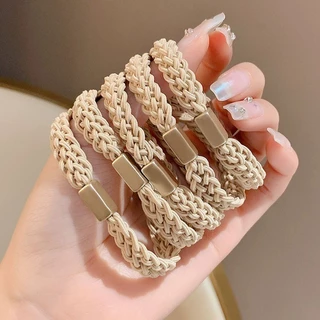 ยางมัดผมถักทอมือ ยืดหยุ่นสูง ยางรัดผมทนทาน ยางรัดผมแบบหนา พร้อมส่ง