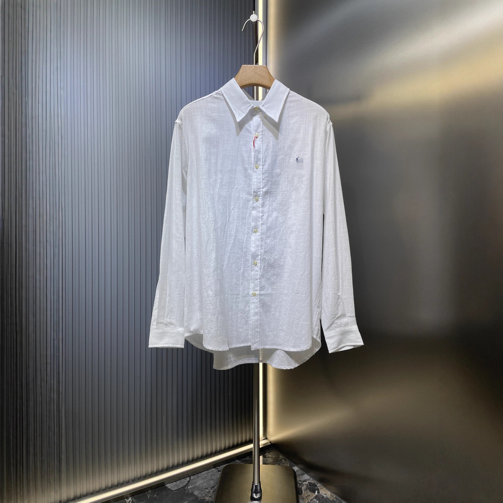 3Q2B RL# Embroidered Linen Shirt Autumn Hot Fashion Versatile Support