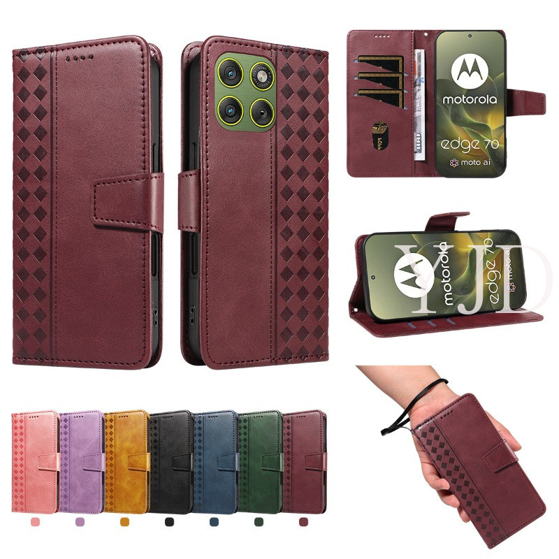 สําหรับ Motorola Moto G67 G57 Power Moto G100 2025 สแควร์หนังช่องใส่การ์ด Anti-Drop เคสโทรศัพท์