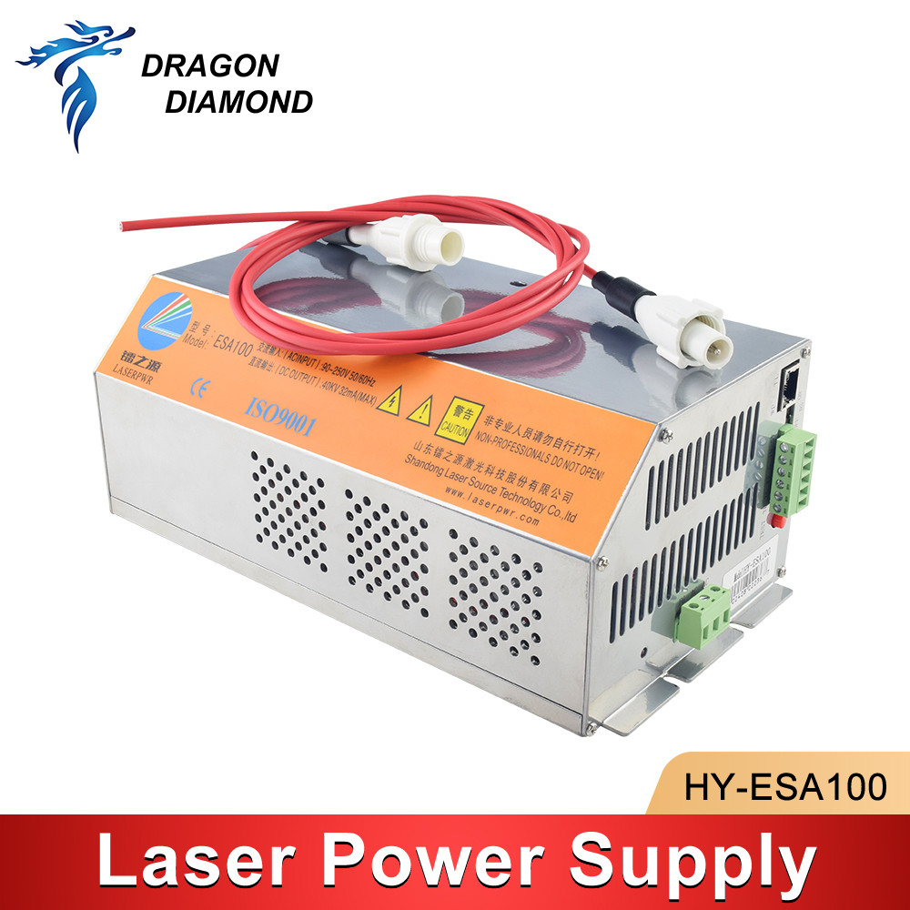 HY-ES100 100-120W CO2 เลเซอร์ AC 90-250V สําหรับ CO2 เลเซอร์แกะสลักเครื่องตัด