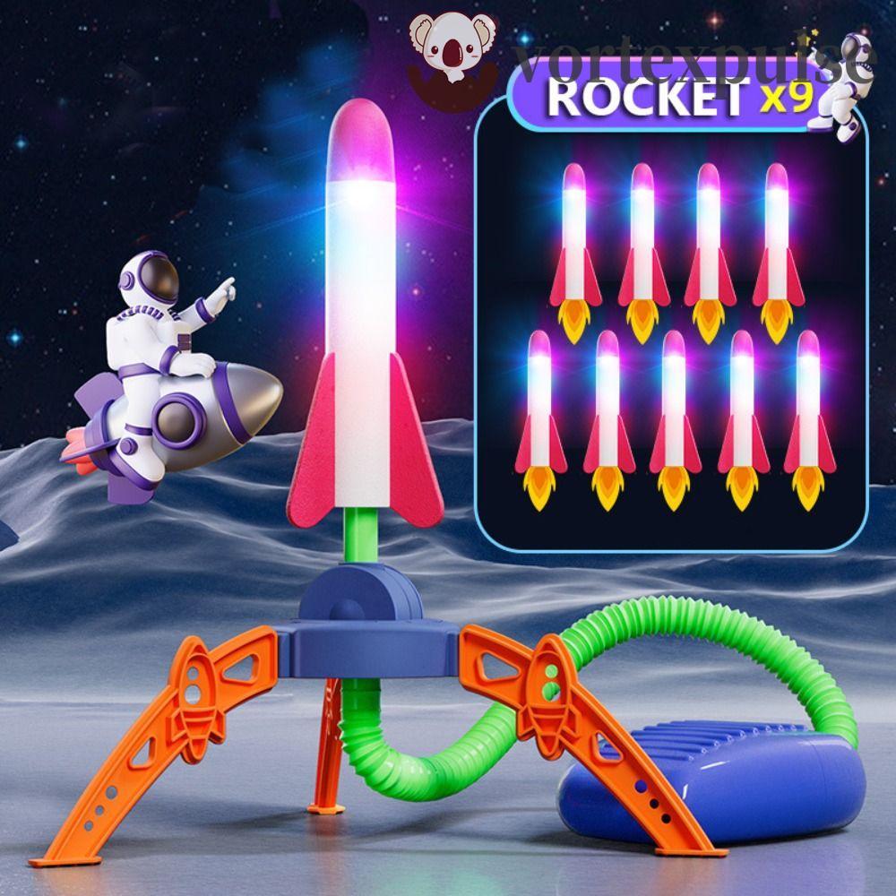 VORTEXPULSE Stomp Rocket Toy, โฟมพลาสติก Rocket Launcher, Interactive Game Foot Pump Luminous ปรับมุ