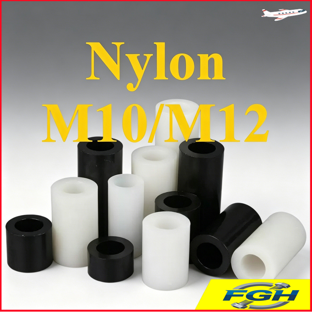 M10/M12 ฉนวนแยกคอลัมน์พลาสติกกระบอก Hollow ผ่านคอลัมน์สนับสนุน Spacer คอลัมน์ความสูงคอลัมน์ ABS เครื