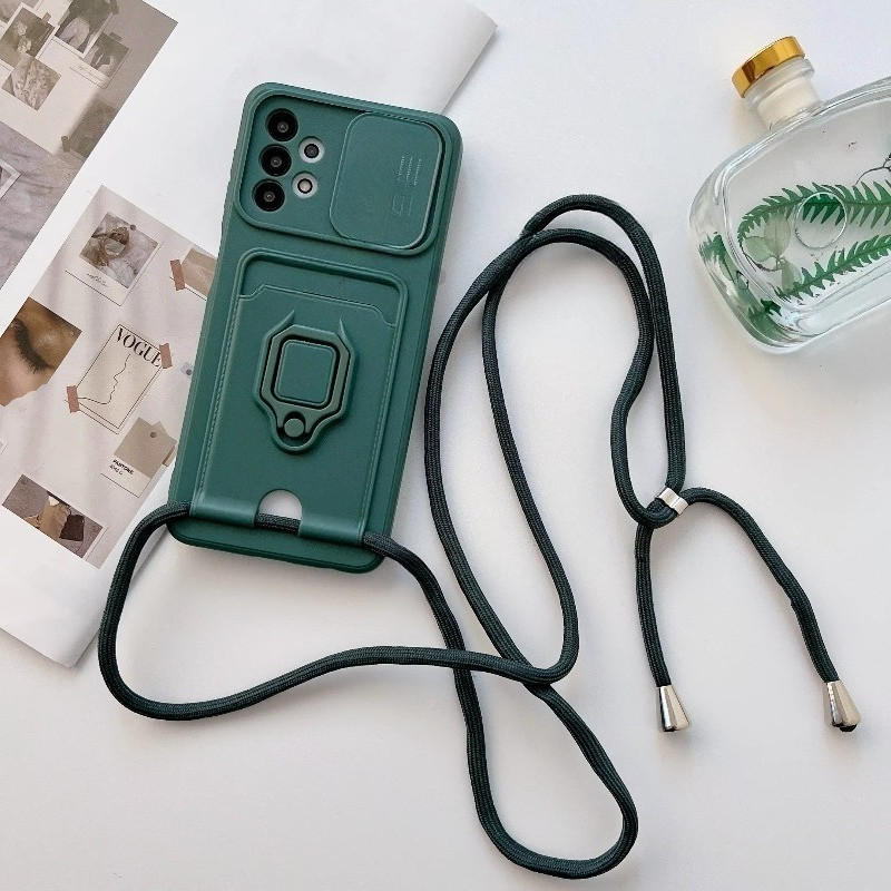 การ์ดกระเป๋าสตางค์ Lanyard สร้อยคอสไลด์กล้องป้องกันแหวนสําหรับ Moto E20 E32 E7 G10 G31 G42 G50 G60 G