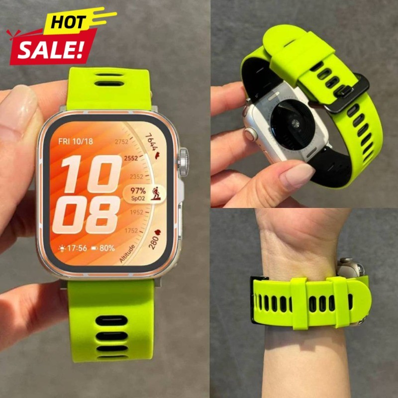 สายซิลิโคนสําหรับ Huawei Watch Fit 5/Fit 5 Pro/Fit 3/4/4 Pro สายรัดข้อมือระบายอากาศ