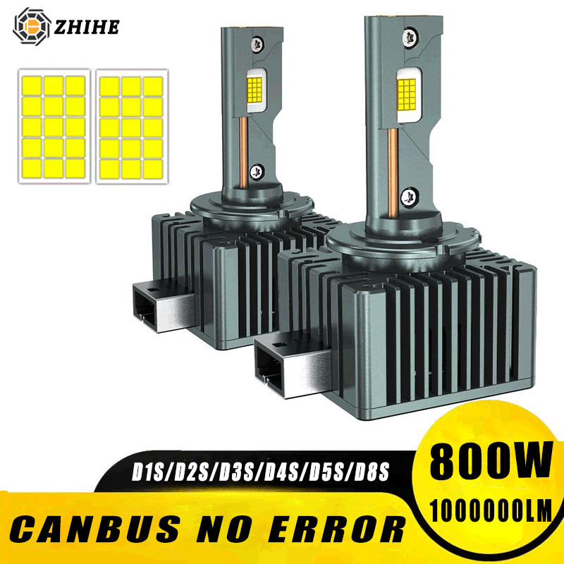 D4S D2S LED ไฟหน้ารถหลอดไฟ HID 800W D1S D3S D5S Canbus D1R D2R D3R Xenon หลอดไฟ Turbo รถโคมไฟ Plug &
