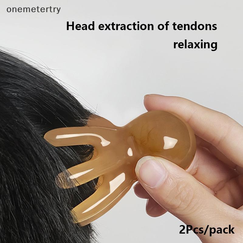 Onem 2 ชิ้นเรซิ่น Octopusb หัวนวด Meridian ขูดหนังศีรษะนวดฝังเข็มสปา Body Home Health Therapy เครื่องมือ n