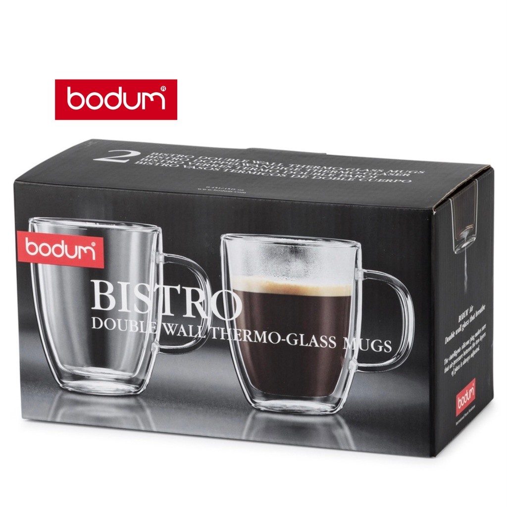 Bodum Bistro ถ้วยแก้วสองชั้นถ้วยกาแฟแก้วลาเต้เอสเปรสโซถ้วย Microwavable เครื่องล้างจานปลอดภัย