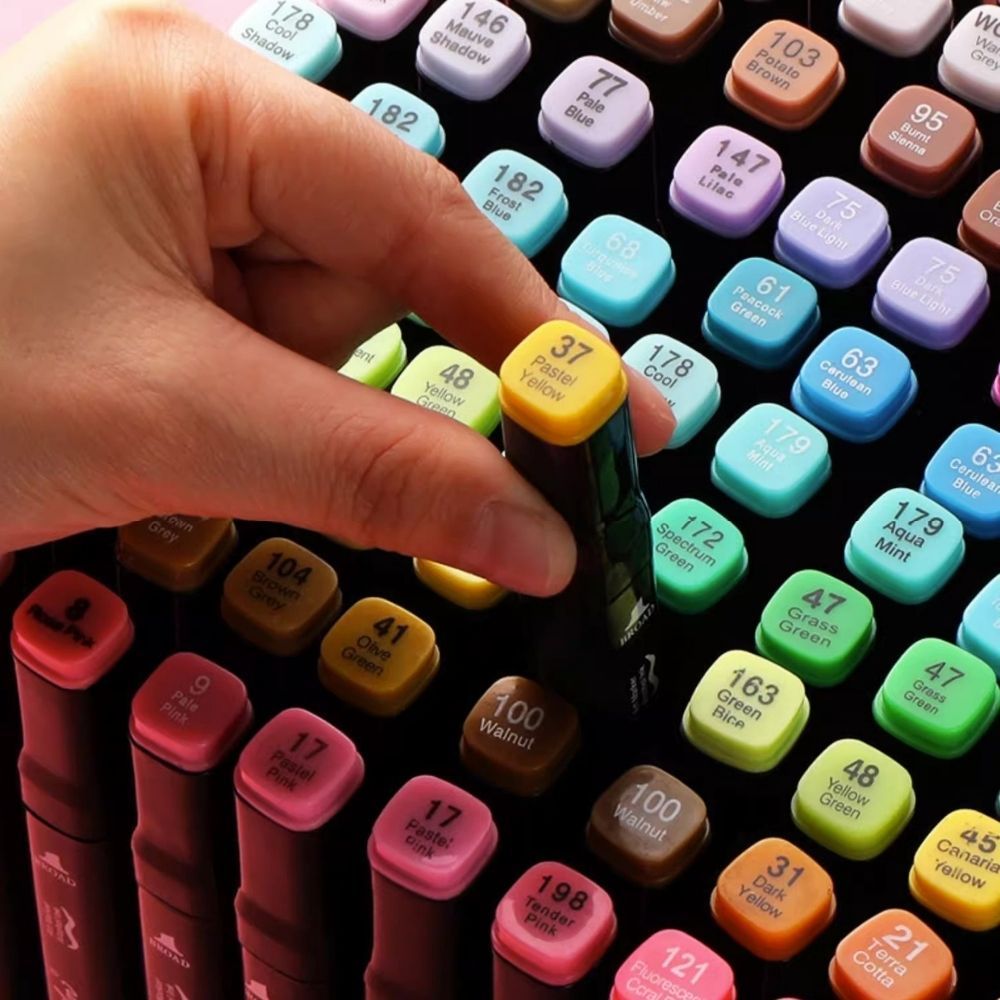 ปากกามาร์คเกอร์ Marker สีอะคริลิค 2 หัว สีคมชัด รูปที่ 2