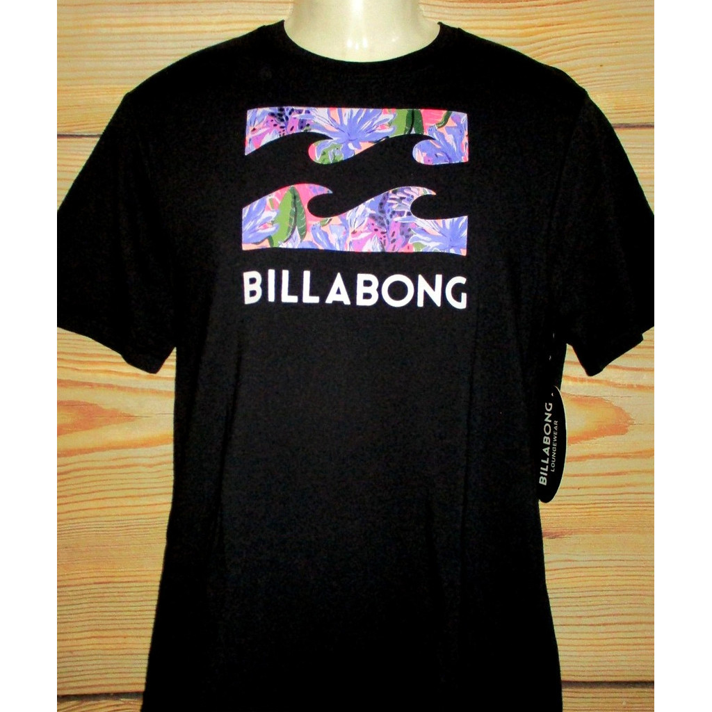 Cotton 100% Mens BILLABONG LUNGEWEAR เสื้อยืดสีดํา 2026