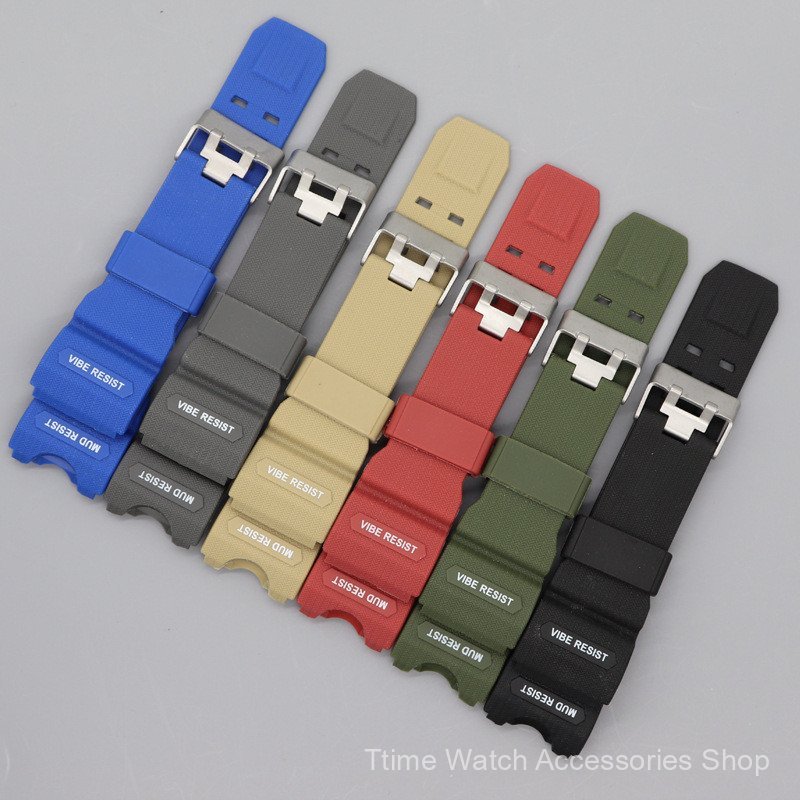 สายสํารองสําหรับ GWG-1000GB - สายซิลิโคน PU สีดําคุณภาพสูงสําหรับนาฬิกา Mudmaster
