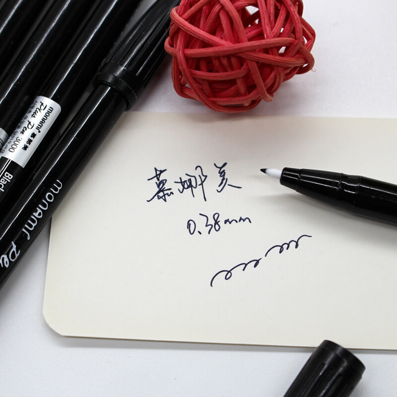 สีดําเกาหลี monami monami 3,000 สีปากกาน้ําไฟเบอร์ปากกา Graffiti ปากกา Hook Line ปากกา