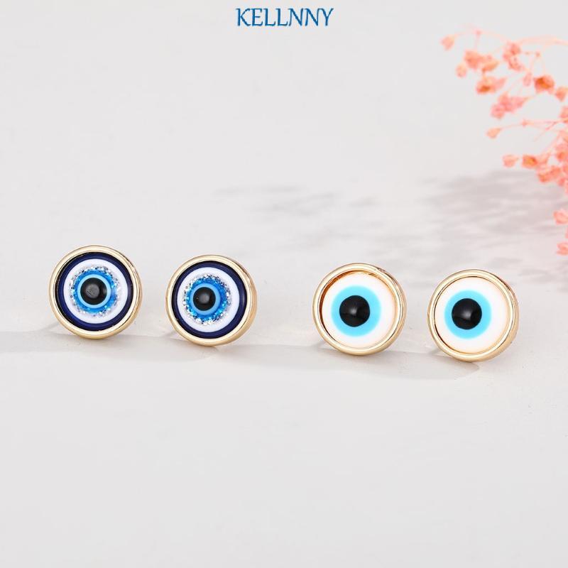 Kelln สําหรับ Evil Eye Stud ต่างหู Shining ตุรกี Eye ต่างหูโชคดี Eye Amulet หู