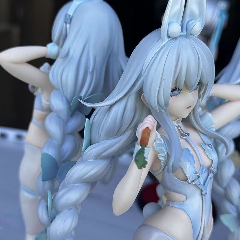 Domestic Blue Lolita Vicious Bunny Girl Figure Lazy White Rabbit Standing Model