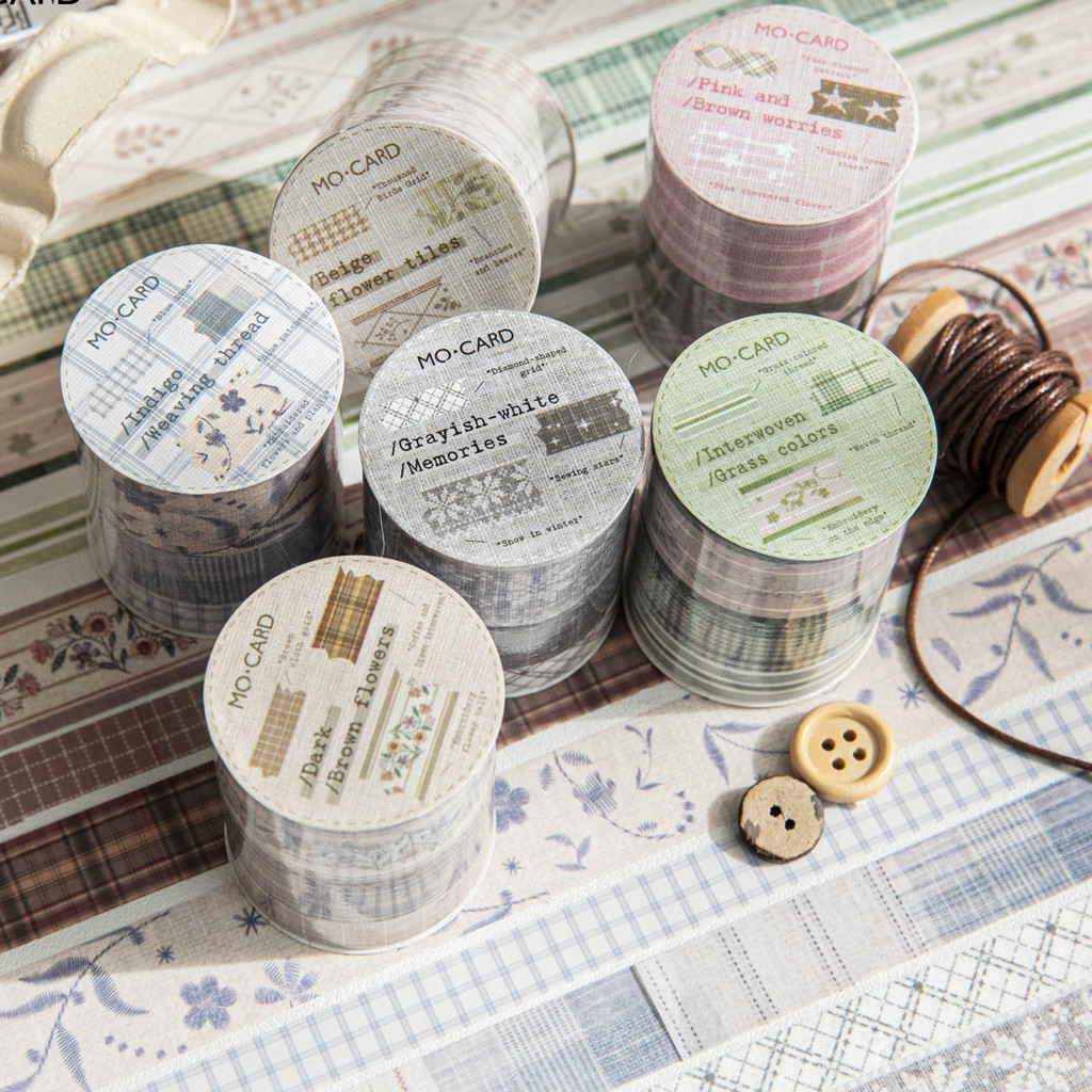 ไดลี่|Light Retro Washi ชุดเทป Hand-Made ผ้าวัสดุสติกเกอร์คู่มือ diy Basic Base สติกเกอร์คู่มือสติกเกอร์เทป