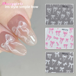 5D Embossed Three-dimensional Bow Nail Art Sticker / Ribbon Nail Stickers Nail Decoration Stickers