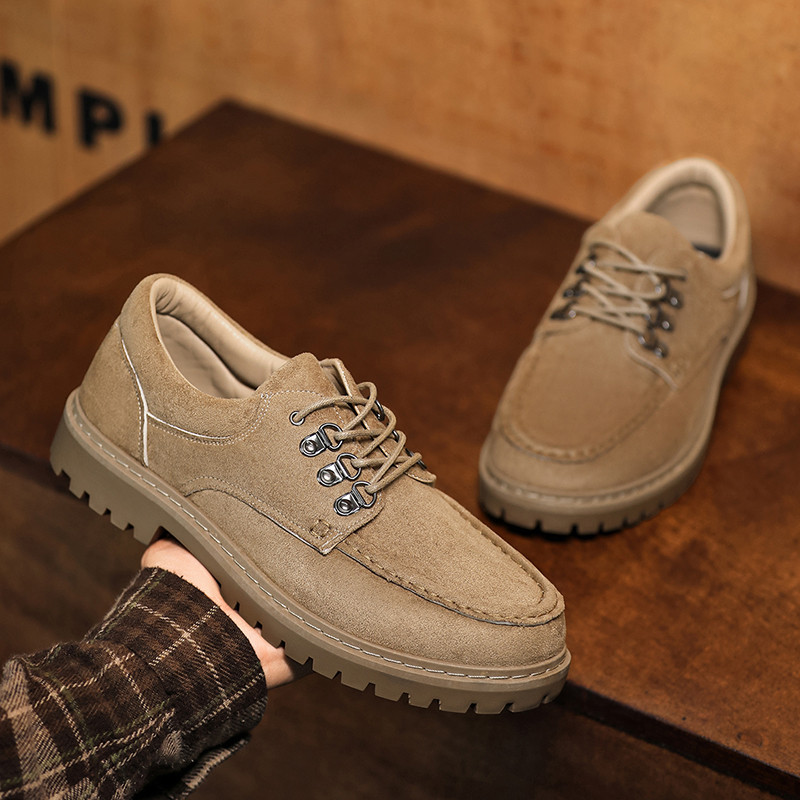 ผู้ชาย Oxford รองเท้า Suede Oxford รองเท้าแฟชั่น Suede รองเท้าผู้ชายหนา Soled Heightening Oxford รอง