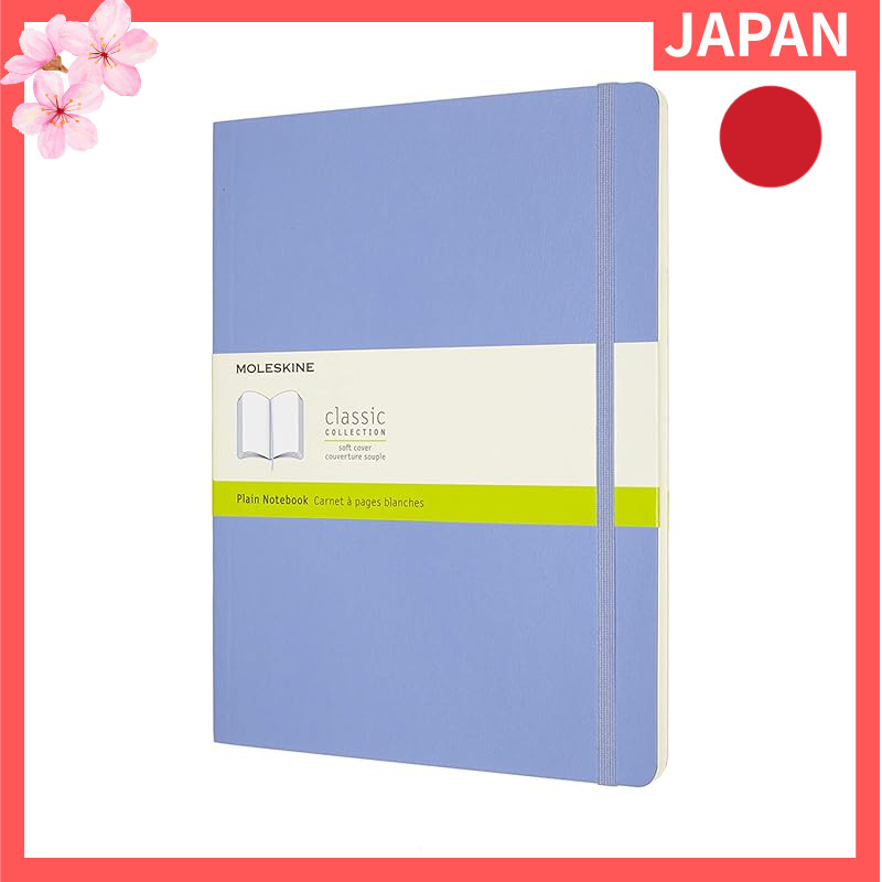 Moleskine Classic Notebook Soft Cover Plain XL Size (19cm x 25cm) Hydrangea Blue QP623B42【Direct fro