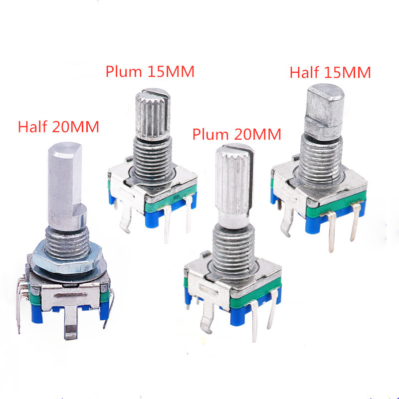 5 ชิ้น/ล็อต Ec11 Rotary Encoder สวิทช์ 15/20 มม. Plum Blossom Handle ครึ่งเพลา 20 บิต Pulse สัญญาณดิจิตอล Potentiometer