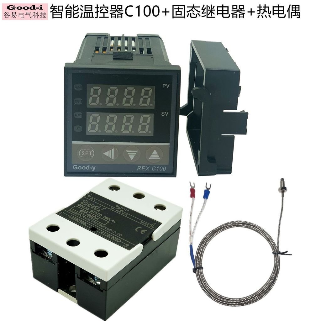 Probe อุณหภูมิ Sensing REX-C100 Thermostat รีเลย์ Solid Output RELAYSSR40DA1M Controller สมาร์ท OV9W