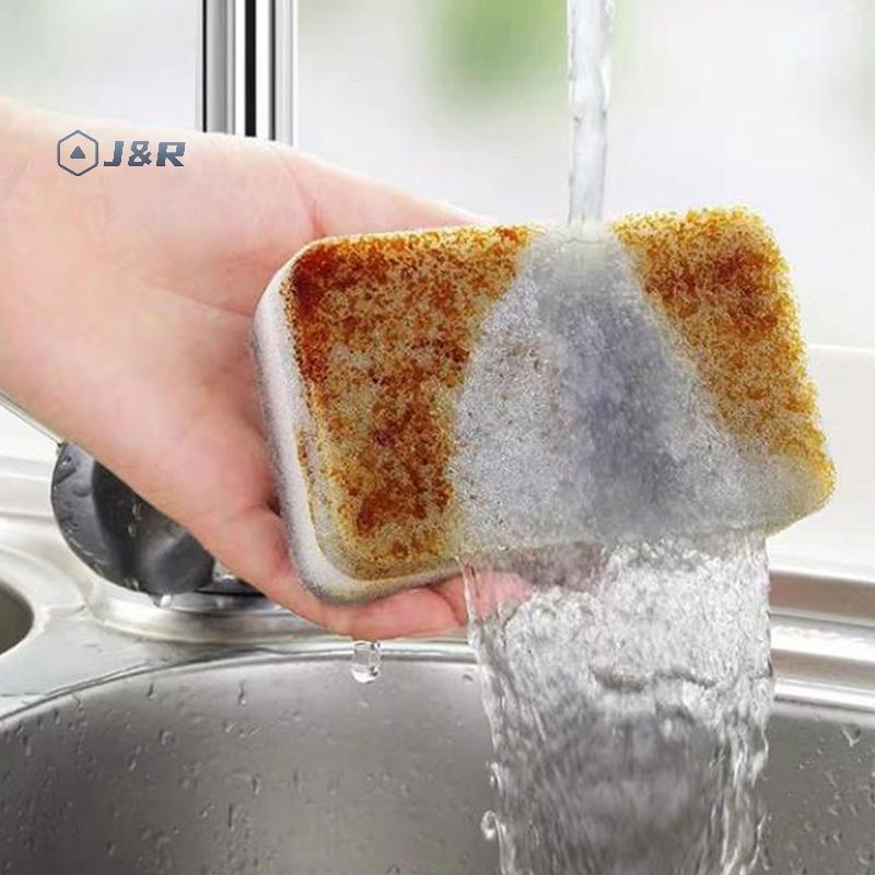 J&R> 5PCS Strong Magic ฟองน้ําทําความสะอาดแปรงจานชามซักผ้าฟองน้ํา Kitchen Clean