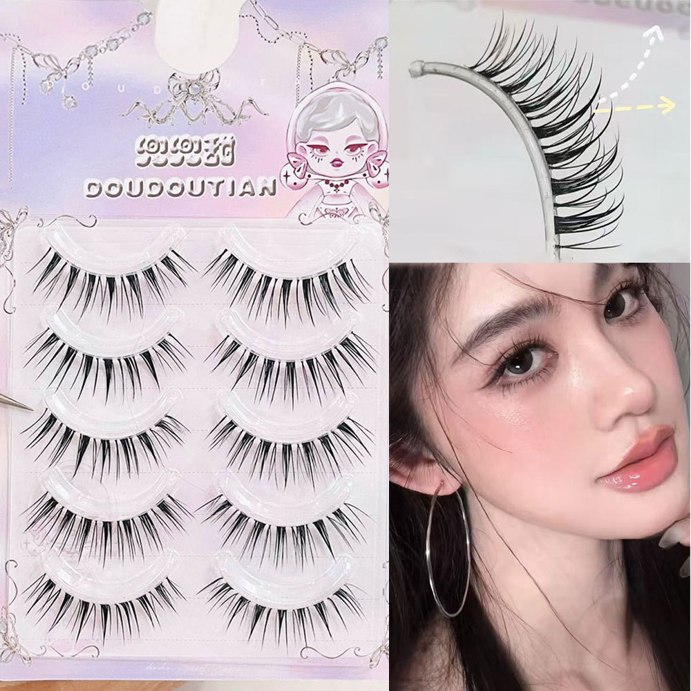 Fluffy Long Comic Eye Lash Extension นํากลับมาใช้ใหม่ได้ 5 คู่ขนตาปลอมหลายชั้นเกาหลีแต่งหน้าความงาม