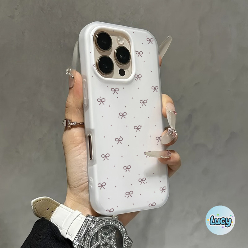 Lucy🔥เคสโทรศัพท์ ดูดีเรียบง่าย เหมาะสำหรับเคสไอโฟน iphone 11 17 16 Pro Max XR 12 13 14 15 สีชมพูสวยงาม การ์ตูนน่ารัก