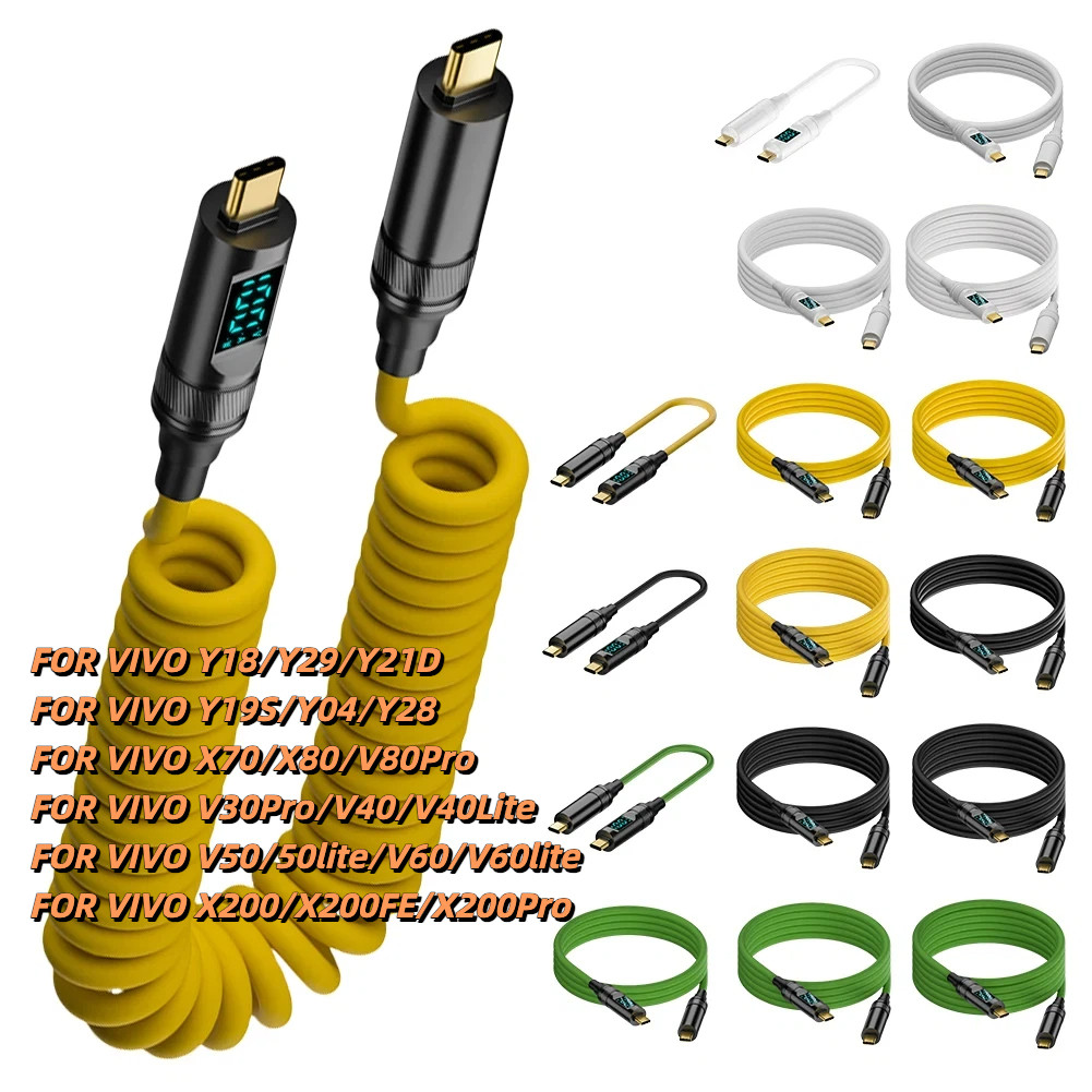 KY68 USB 3.2 Type-C สาย 8K @ 60Hz ฤดูใบไม้ผลิสายส่งข้อมูล PD 100W Full-function 20Gbps สําหรับ VIVO 