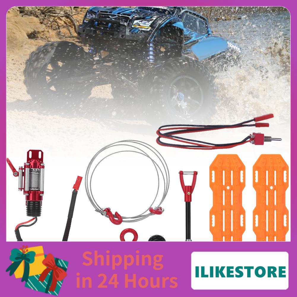 Ilikestore 6pcs RC รถตกแต่งเครื่องมือ Barricades โลหะ Capstan Roller เชือกเหล็กล็อคพลั่วสำหรับ Axial