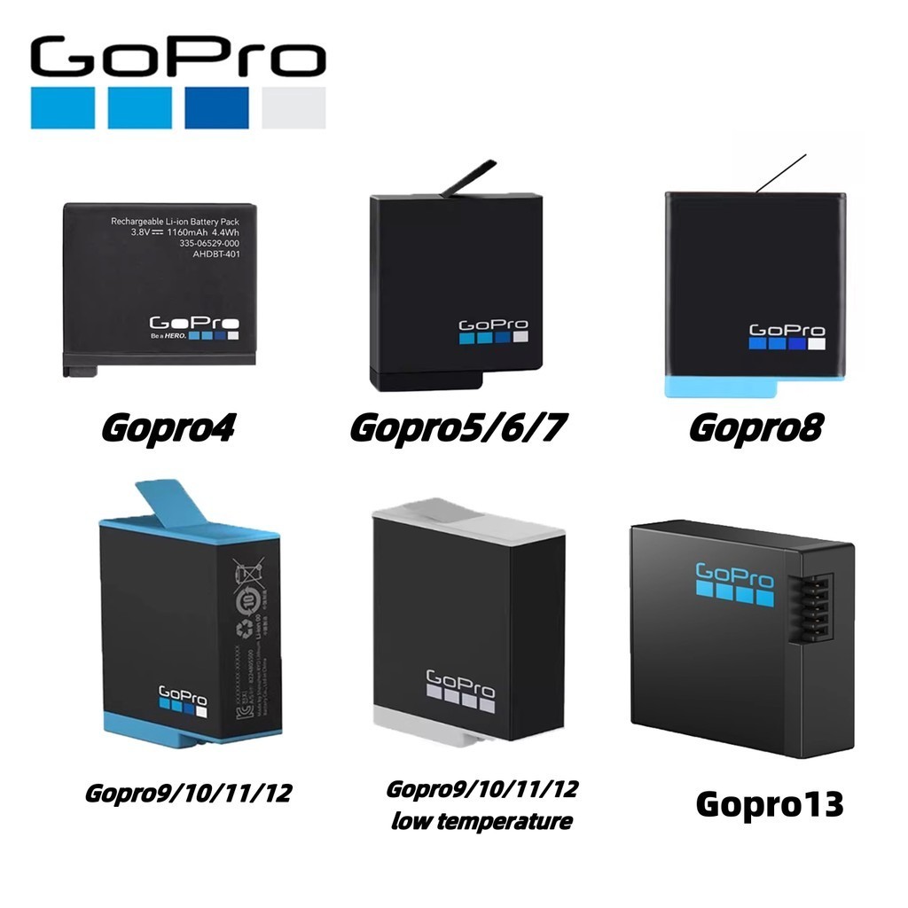 100% original Gopro battery For 4/5/6/7/8/9/10/11/12/13 Sports camera battery