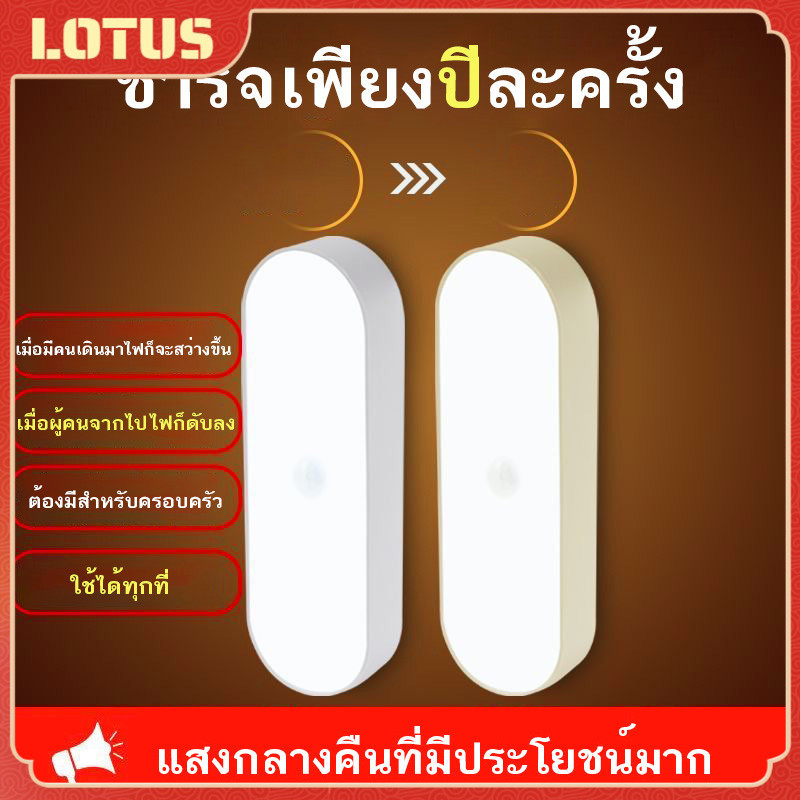 ไฟเซ็นเซอร์ โคมไฟหัวเตียง หลอดไฟอัจฉริยะ ไฟกลางคืน ไฟ LED ไฟบันได ไฟห้องน้ำ ชาร์จผ่าน usb