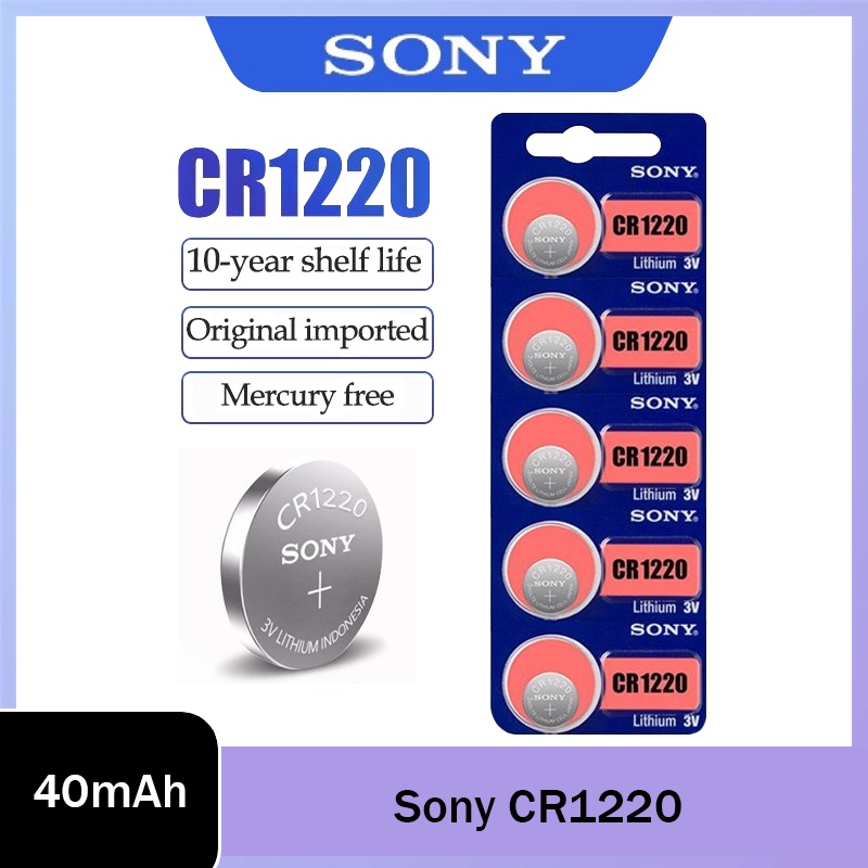 Original Sony CR1220/ CR 1220 ECR1220 GPCR1220 BR1220 LM1220 DL1220 3V แบตเตอรี่ลิเธียมสําหรับนาฬิกา