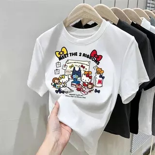 เสื้อยืดแขนสั้นแบบสบาย ๆ อารมณ์ด้านบน 2025 แฟชั่นใหม่สำหรับผู้ชายและผู้หญิง