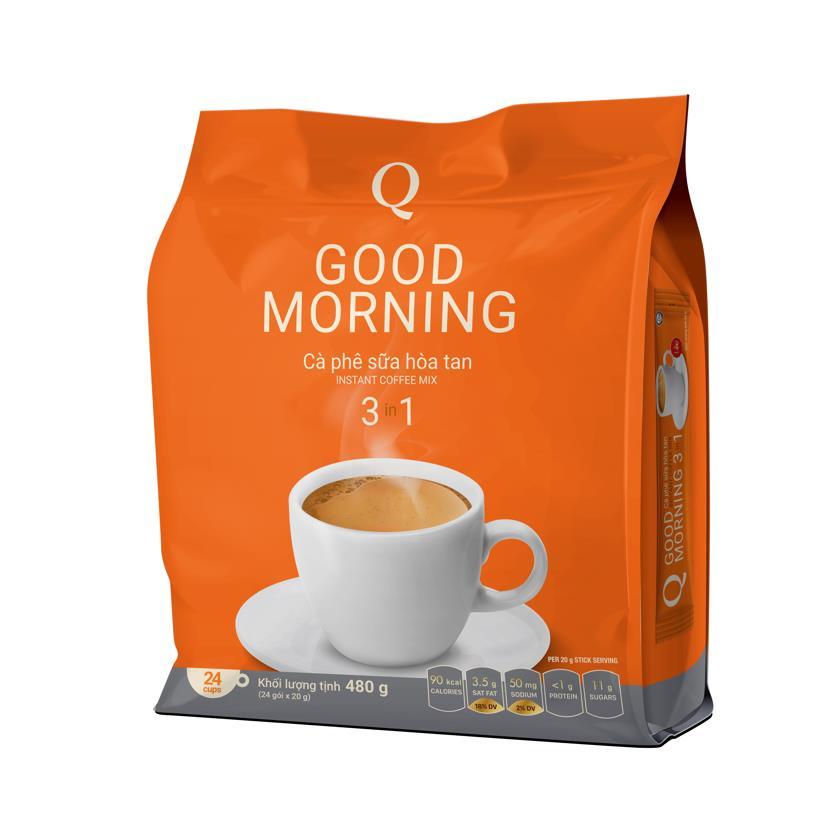 ต้นฉบับนําเข้าเวียดนาม Q ยี่ห้อ goodmorn Goodmorn Instant 3-in-1 กาแฟ 480g 24 ถ้วยนําเข้าเวียดนาม Q 