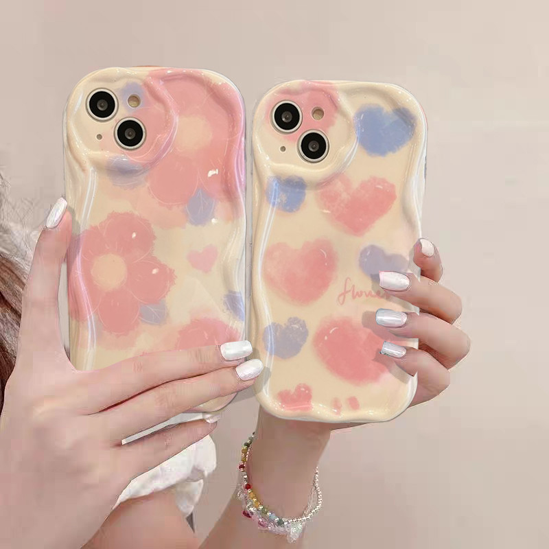 SAMSUNG สําหรับSamsung Galaxy S23 Ultra S21 Plus S23FE S21FE S20FE F06 แฟชั่นดอกไม้สีชมพูซิลิโคนนุ่ม