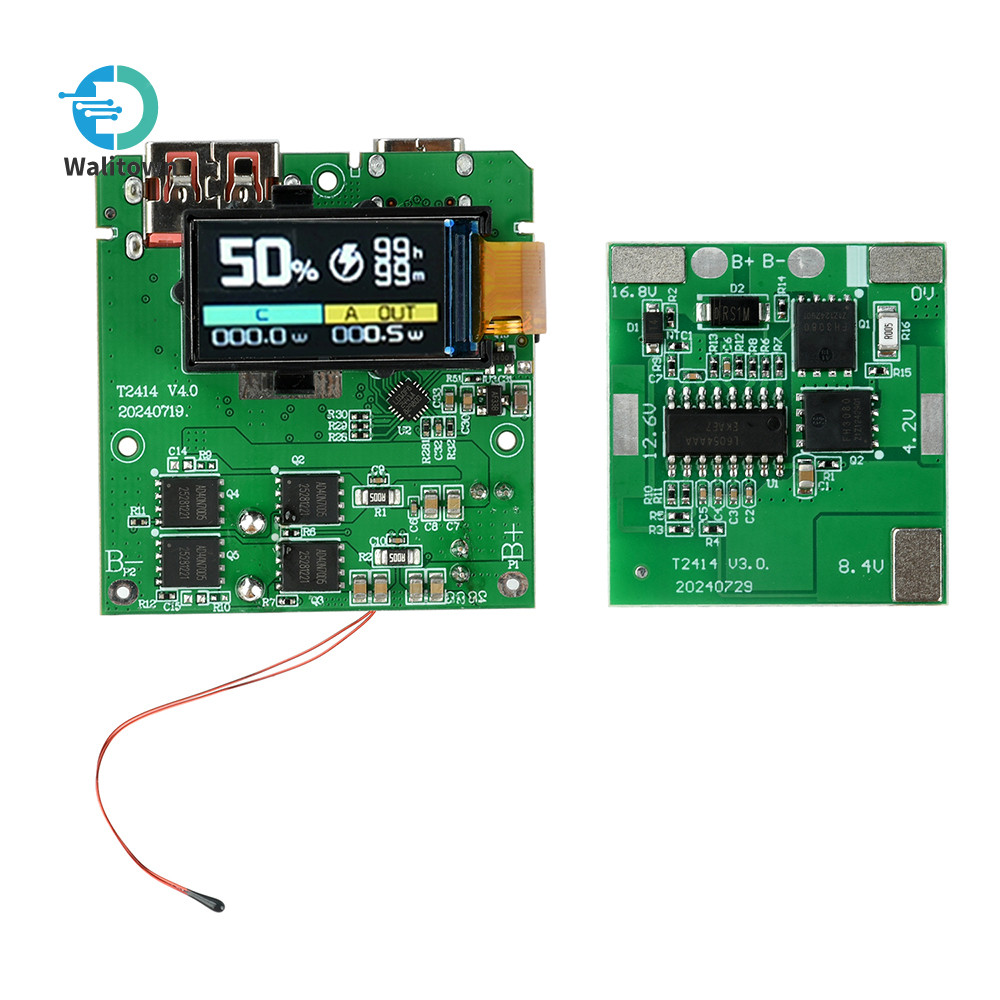 PD100W Fast Charging โมดูล 4S แบตเตอรี่ป้องกัน Board TFT หน้าจอสีดิจิตอลจอแสดงผล Power Bank เมนบอร์ด