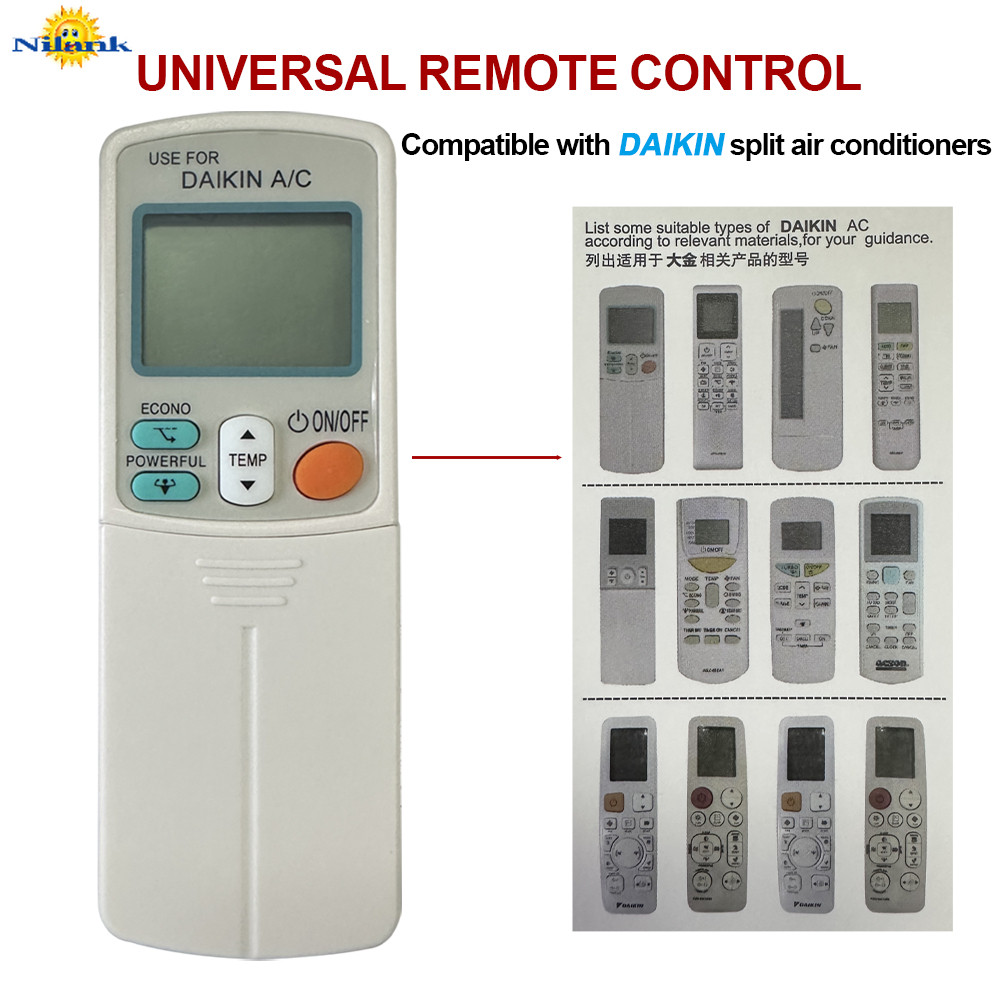 NiLANK Remote รีโมทแอร์ DAIKIN แบบสากล ใช้กับแอร์แบบแยกส่วนของ DAIKIN เข้ากันได้กับทุกรุ่น