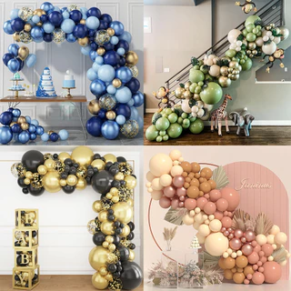 GeeParty ชุดลูกโป่งเรโทรเมทัลลิค 32 ชิ้น มีคอนเฟตตี้ สำหรับตกแต่งงานแต่งงาน วันครบรอบ วันเกิด ปาร์ตี้