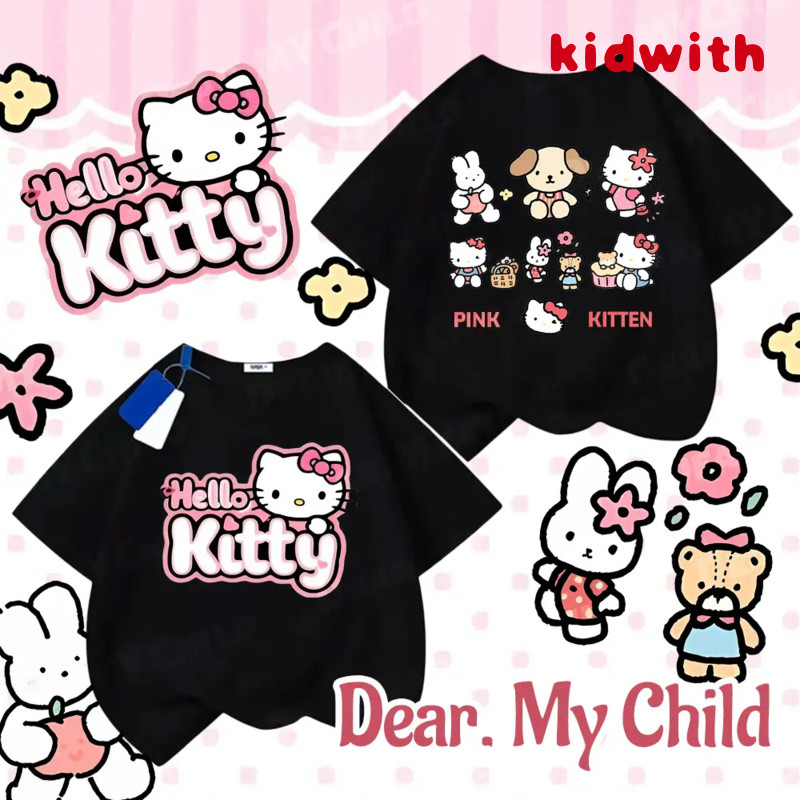 KidWithสินค้าขายดีประจำปีใหม่ ลวดลายพิมพ์ สไตล์อนิเมะ เหมาะสำหรับทุกฤดูกาล และเด็ก หลายสี ใครๆก็สามารถใส่ได้ เสื้อยืดแขน