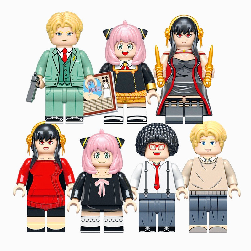 Franky Franklin Anya Yor Forger Spyfamily ตัวเลขการ์ตูนมินิตุ๊กตาบล็อกของเล่น