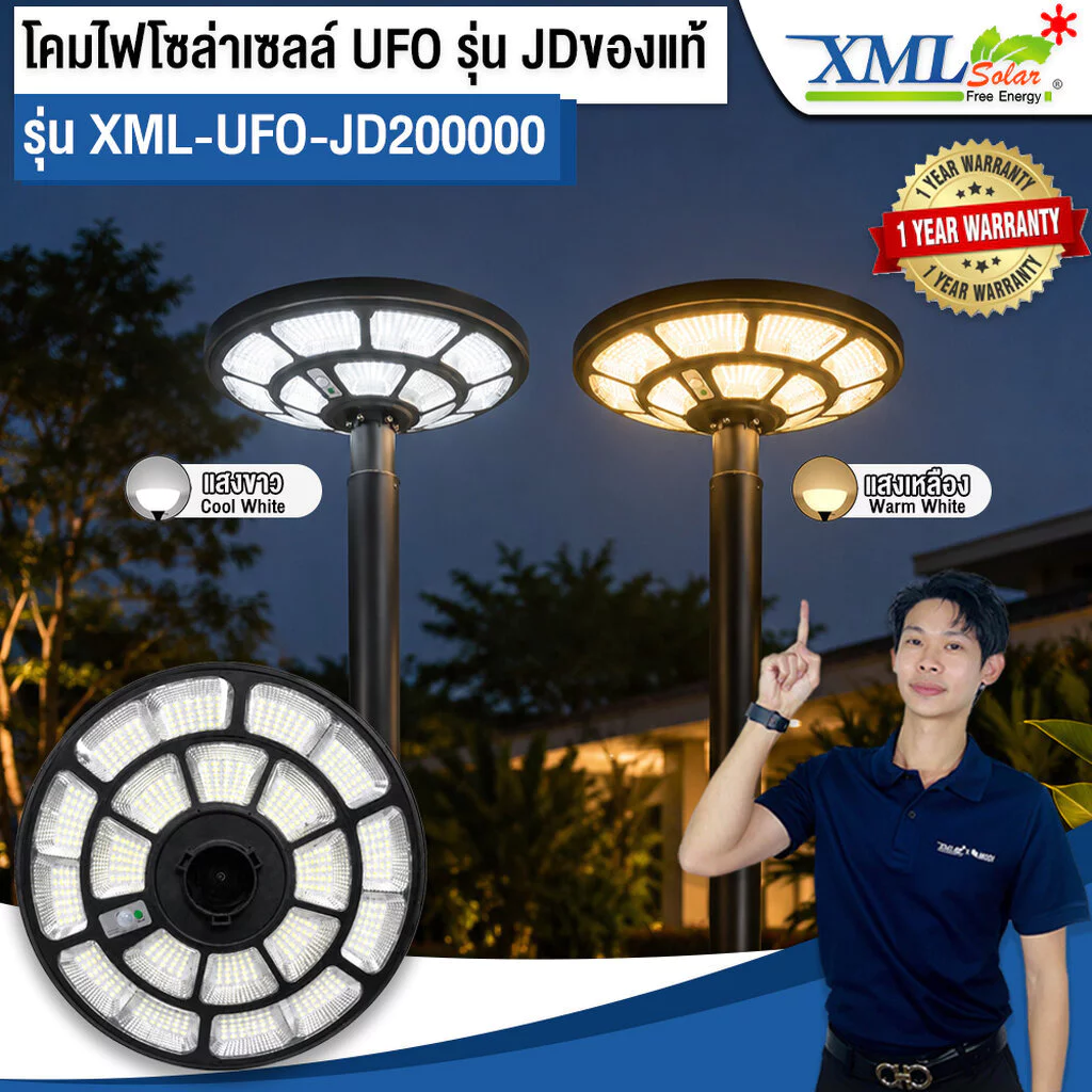 โคมไฟโซล่าเซลล์ UFO รุ่น JDของแท้ 200,000W
