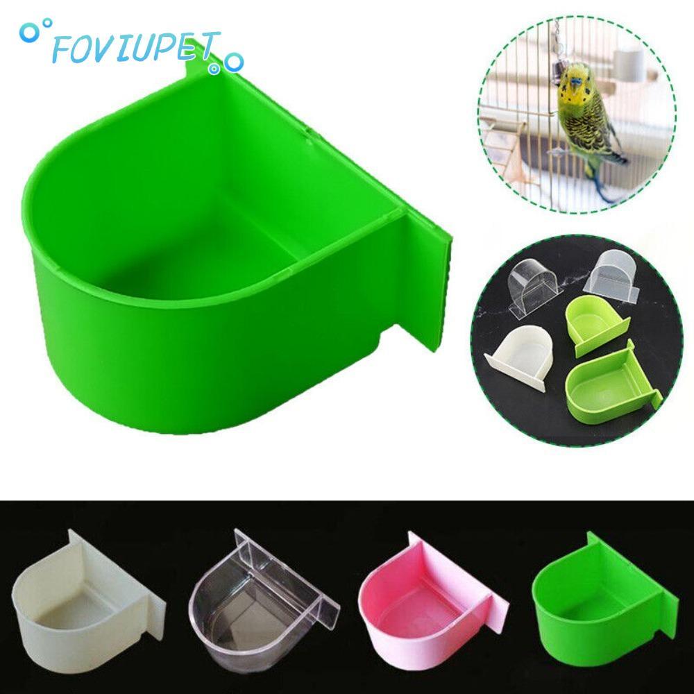 FOVIUPET APPEAEA กรงนกชามน้ํา,ให้อาหารนกรางอุปกรณ์กรงนกถ้วยป้องกันน้ํากระเซ็น,ชามให้อาหารนกแบบพกพาครึ่งรอบกล่องอาหารนกแก้วเครื่องมือให้อาหาร