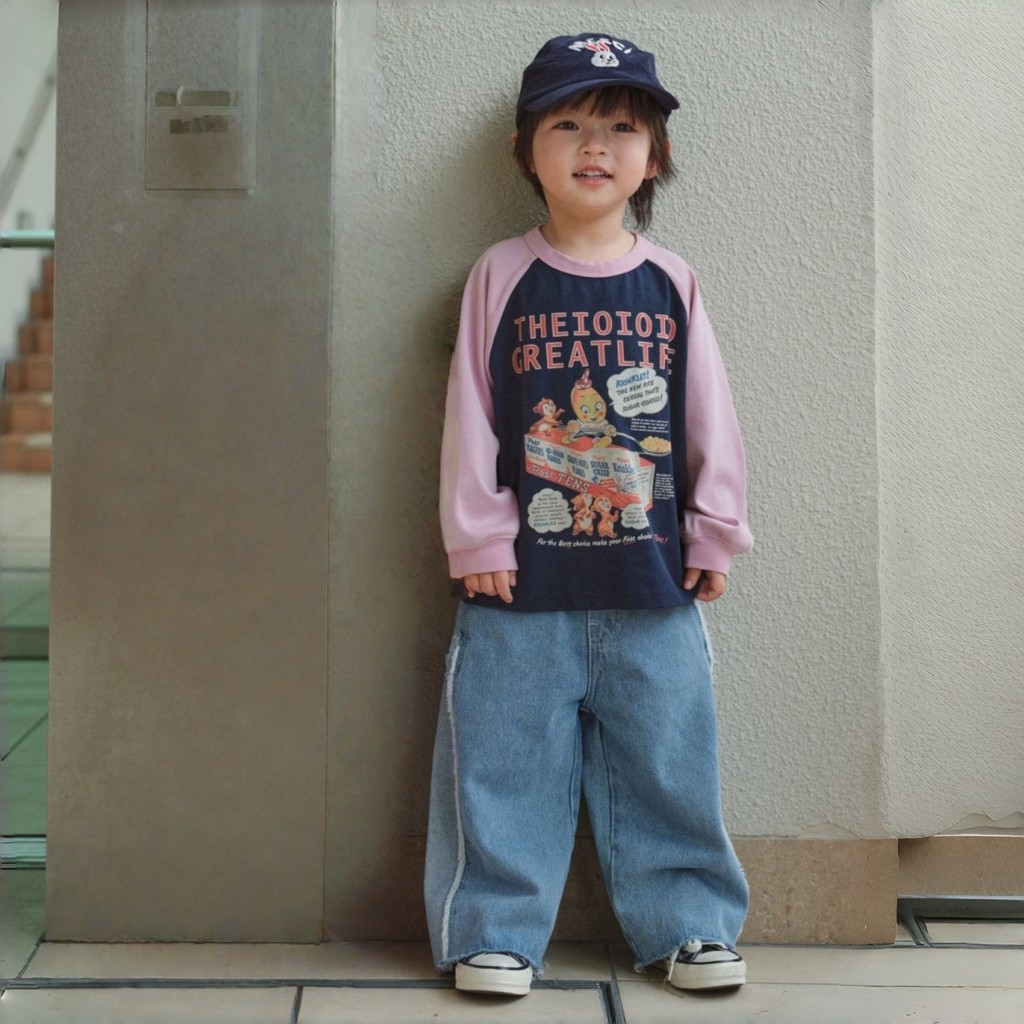 Theioioio กางเกงยีนส์เด็ก ทรงขากว้าง แต่งแถบพู่ด้านข้างสุดเท่ ผ้าคอตตอน 100% สไตล์สตรีท สีน้ำเงิน 2-