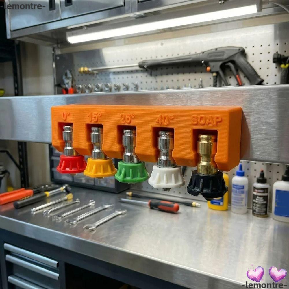 LEMONTRE ที่วางหัวฉีดติดผนัง, การพิมพ์ 5 ช่องเครื่องซักผ้าความดันหัวฉีด Organizer, Professional Rust-Resistant ทนทานเครื่องมือ Organizer โรงรถ
