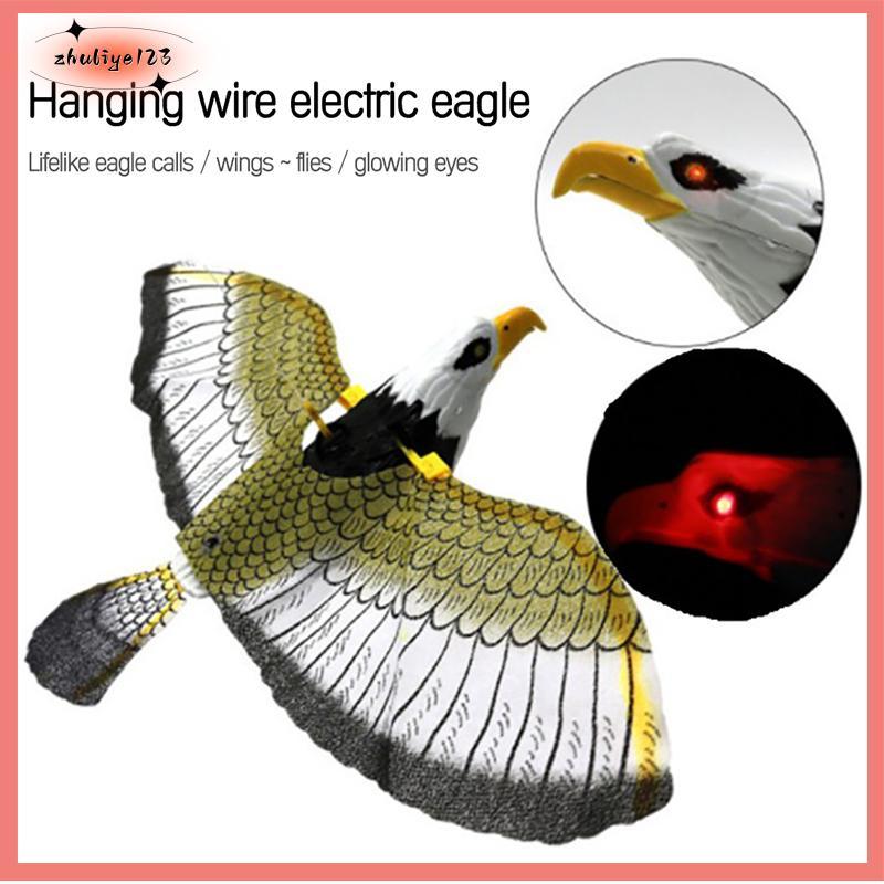 <zhuliye123> Luminous Bird Repellent แขวน Eagle พร้อมเพลง Flying Bird Scarer Flying Bird Nice