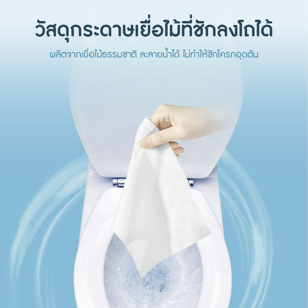 ส่งจากไทย 15แผ่น/กล่อง ทิชชู่ทำความสะอาดชักโครก รูปที่ 4